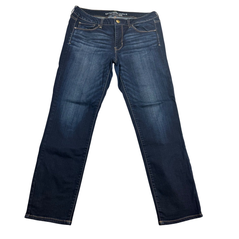 American Eagle Super Stretch Skinny Jeans Dark Wash Womens 12 Short